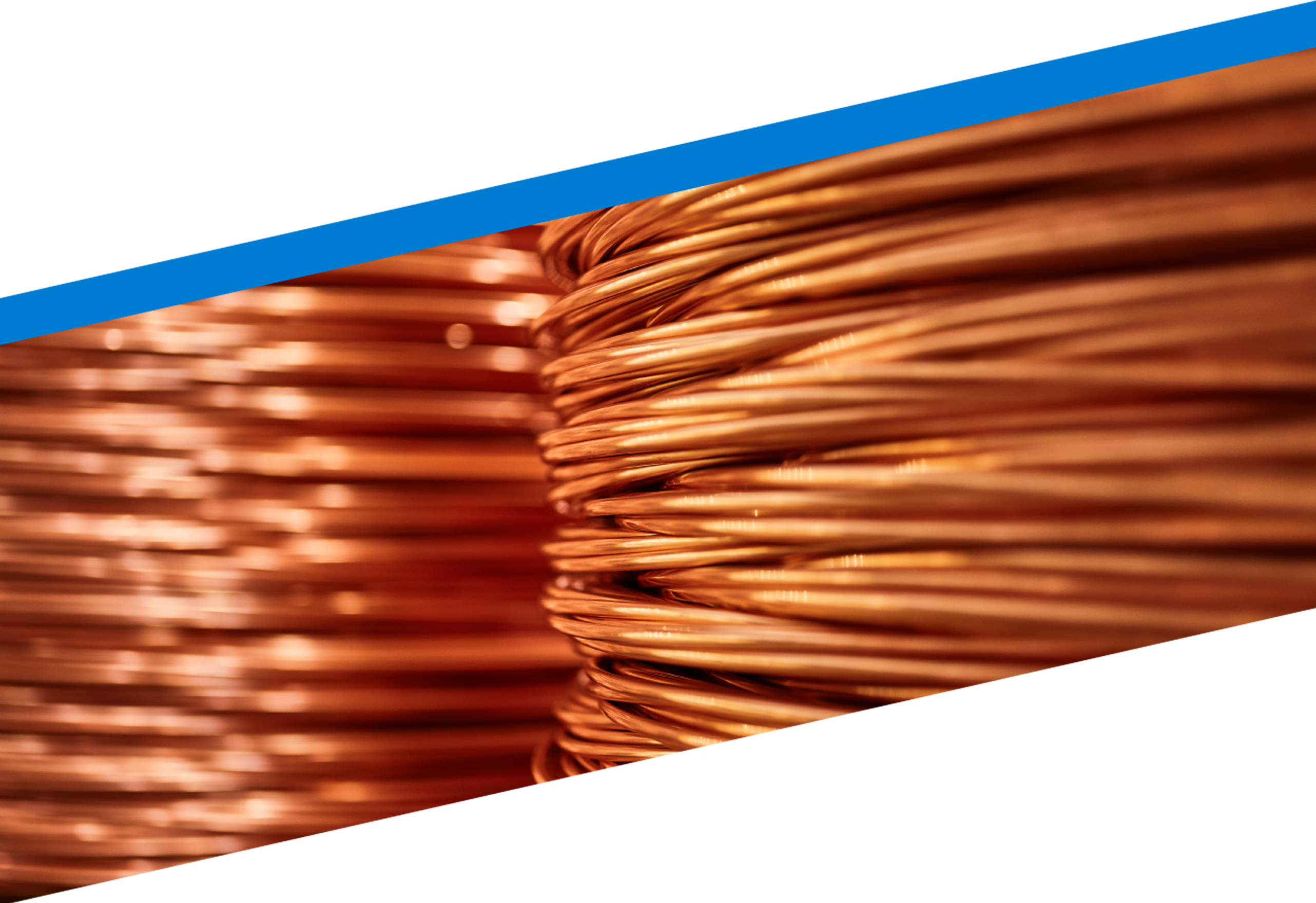 コイル状の銅線の接写