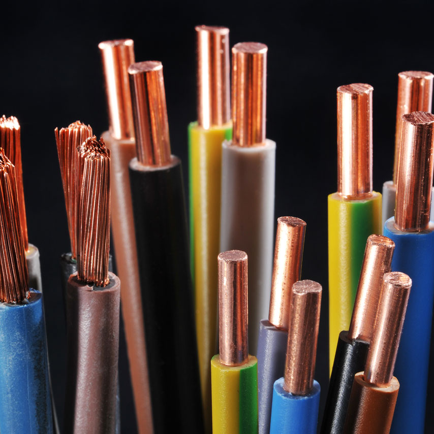 各色の被覆付き銅電線